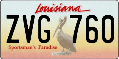 LA license plate ZVG760