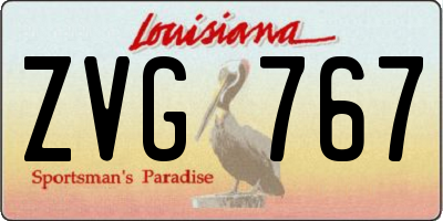 LA license plate ZVG767