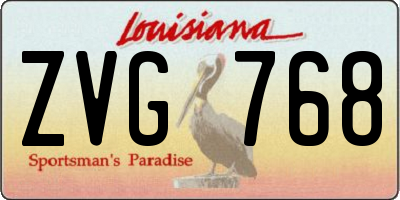 LA license plate ZVG768