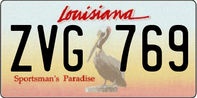 LA license plate ZVG769