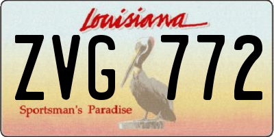 LA license plate ZVG772