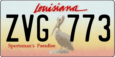 LA license plate ZVG773