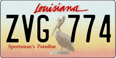 LA license plate ZVG774