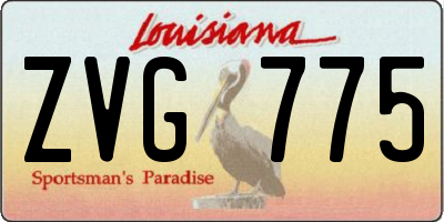 LA license plate ZVG775