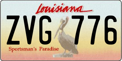 LA license plate ZVG776