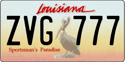 LA license plate ZVG777