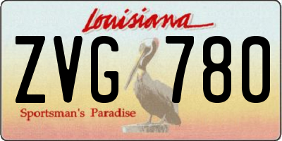 LA license plate ZVG780