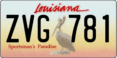 LA license plate ZVG781