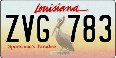 LA license plate ZVG783