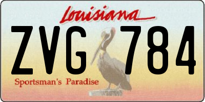 LA license plate ZVG784