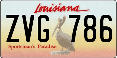 LA license plate ZVG786