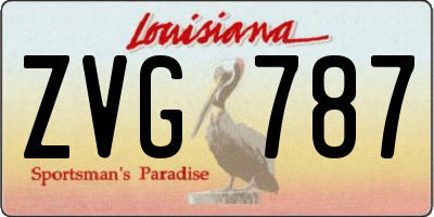 LA license plate ZVG787