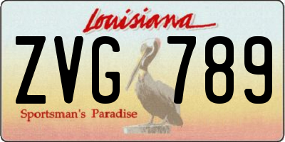 LA license plate ZVG789