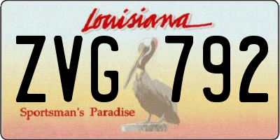 LA license plate ZVG792