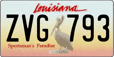 LA license plate ZVG793