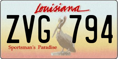 LA license plate ZVG794