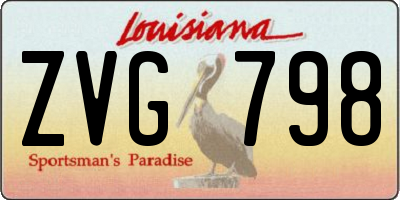 LA license plate ZVG798