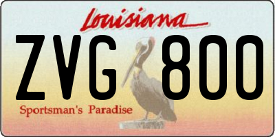 LA license plate ZVG800