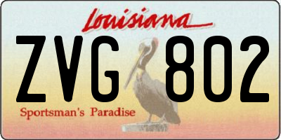 LA license plate ZVG802