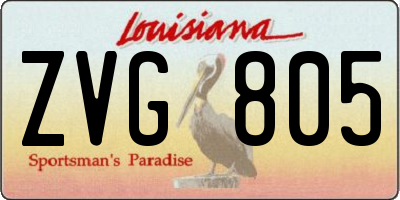 LA license plate ZVG805