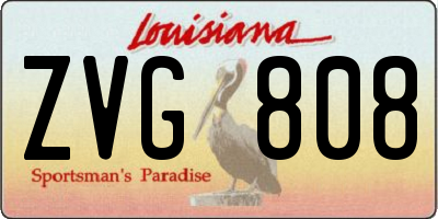 LA license plate ZVG808