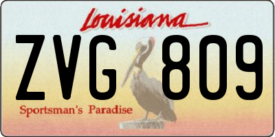 LA license plate ZVG809