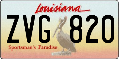 LA license plate ZVG820