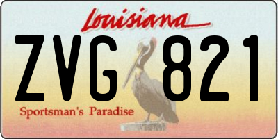 LA license plate ZVG821