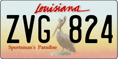 LA license plate ZVG824