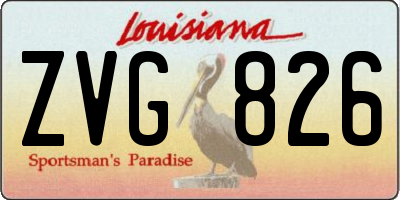 LA license plate ZVG826