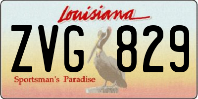 LA license plate ZVG829