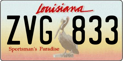 LA license plate ZVG833