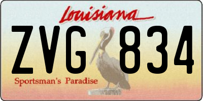 LA license plate ZVG834