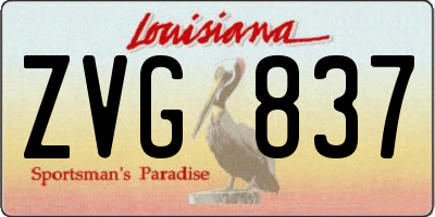 LA license plate ZVG837