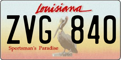 LA license plate ZVG840