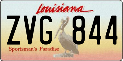 LA license plate ZVG844