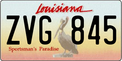 LA license plate ZVG845