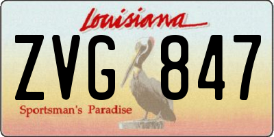 LA license plate ZVG847