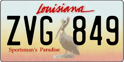 LA license plate ZVG849