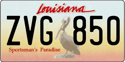 LA license plate ZVG850