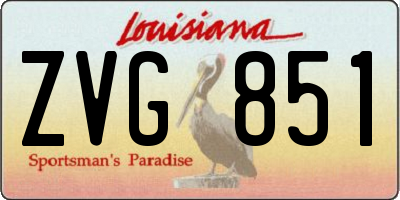 LA license plate ZVG851