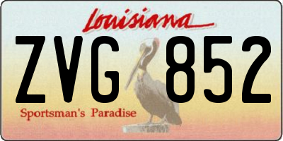 LA license plate ZVG852