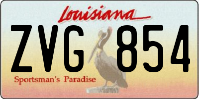 LA license plate ZVG854