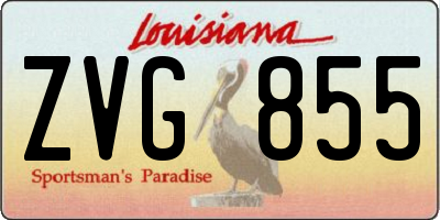 LA license plate ZVG855