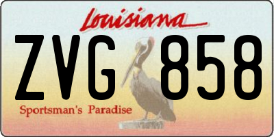 LA license plate ZVG858