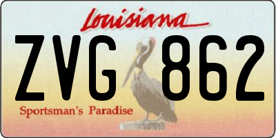 LA license plate ZVG862