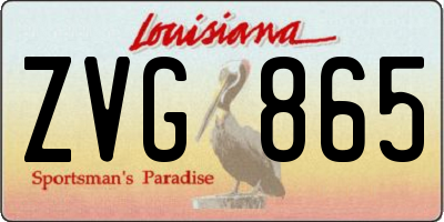 LA license plate ZVG865