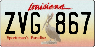 LA license plate ZVG867