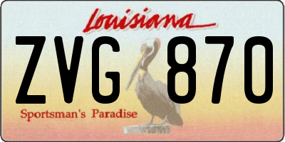 LA license plate ZVG870