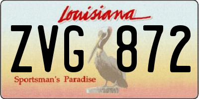 LA license plate ZVG872